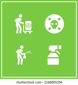 substance icon. 4 substance vector set. spray, toxic, poison and sprayer icons for web and design about substance theme