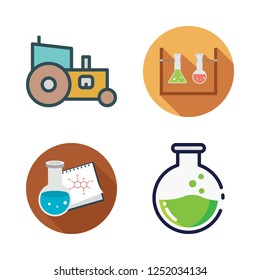 substance icon set. vector set about flasks, flask, tractor and poison icons set.