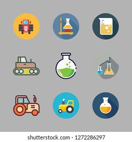substance icon set. vector set about flasks, poison, flask and tractor icons set.