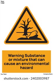 Substance or mixture that can cause an environmental hazard signs symbol standard iso 7010