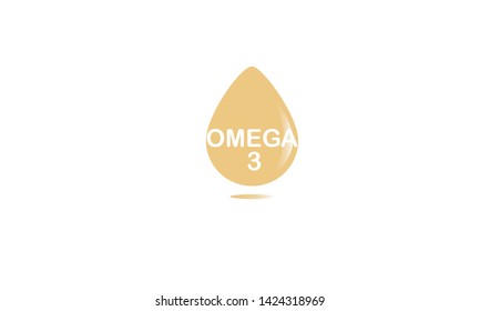 Substance Omega 3. Sign, symbol, design of the drawing logo on a white background. Can be used for eco-organic, biological topics. Vector illustration