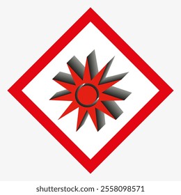 Substances and materials and radiation. Physical hazard signs. Hazard sticker. EPS 10.