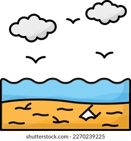 substances in water, soil, or air outline color concept, Littering vector icon design, Environmental pollution symbol, Chemical Biological contamination sign, Pollutants illustration