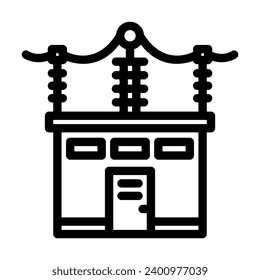 substation electric line icon vector. substation electric sign. isolated contour symbol black illustration