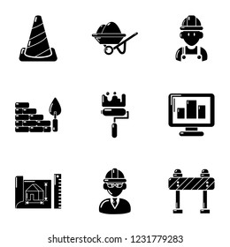 Substitute icons set. Simple set of 9 substitute vector icons for web isolated on white background
