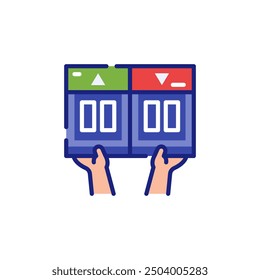 Substitution Board for Football Vector Icon