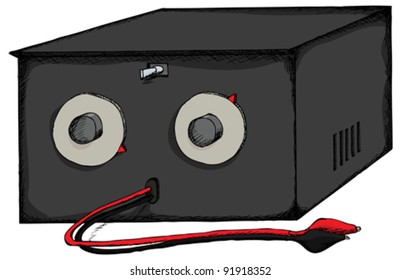 Substitution box for testing resistance and capacity in electrical circuits.