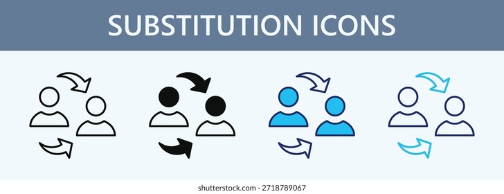 Conjunto de iconos de sustitución Colección de estilos múltiples