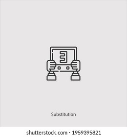 substitution icon vector icon.Editable stroke.linear style sign for use web design and mobile apps,logo.Symbol illustration.Pixel vector graphics - Vector 