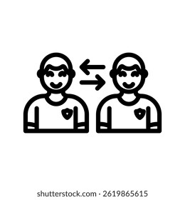 Substitution Line Vector Illustration Isolated On White Background.