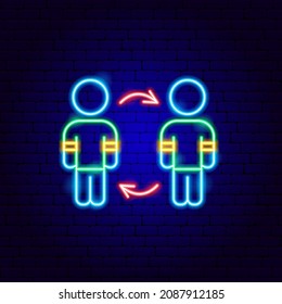 Substitution of a Player Neon Sign. Vector Illustration of Soccer Promotion.
