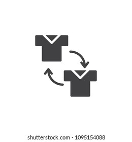 Substitution of a soccer player vector icon. filled flat sign for mobile concept and web design. Soccer replace simple solid icon. Symbol, logo illustration. Pixel perfect vector graphics