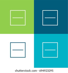 Substract green and blue material color minimal icon or logo design