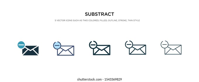 substract icon in different style vector illustration. two colored and black substract vector icons designed in filled, outline, line and stroke style can be used for web, mobile, ui