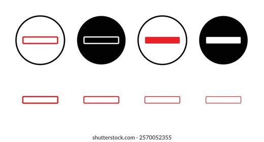 Substract icon Vector set outline