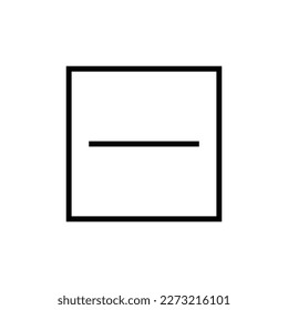 Substract Vector Icon, Outline style, isolated on white Background.