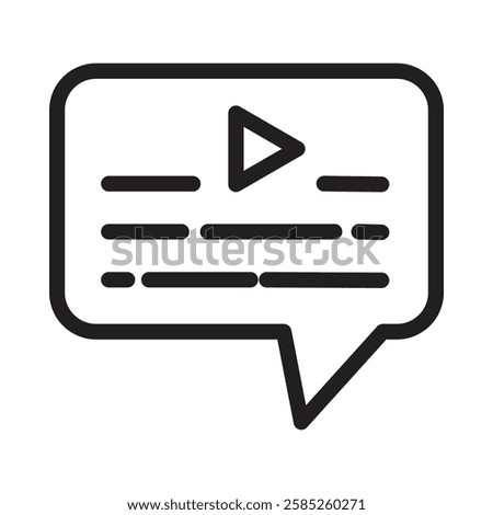 subtitle icon Isolated flat vector in outline