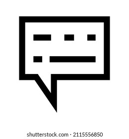 Icono de subtítulo aislado en fondo blanco