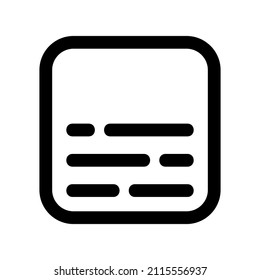 Subtitle icon isolated on white background