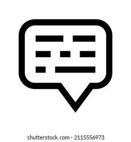 Icono de subtítulo aislado en fondo blanco