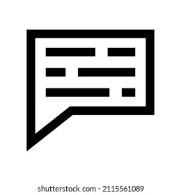 Icono de subtítulo aislado en fondo blanco