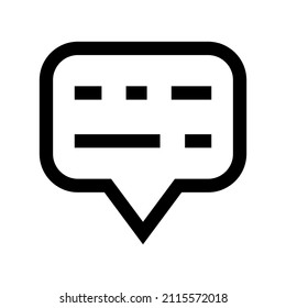 Icono de subtítulo aislado en fondo blanco