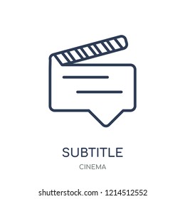 subtitle icon. subtitle linear symbol design from Cinema collection. Simple outline element vector illustration on white background.