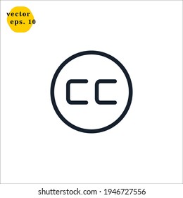 Plantilla de vectores de diseño de logotipo de iconos de subtítulos