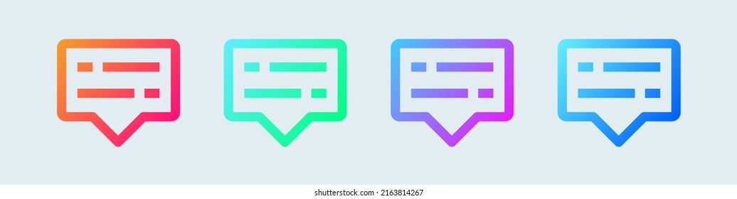 Subtitle vector icon in gradient colors  Vector illustration 