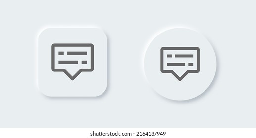 Icono de vector de subtítulos en estilo de diseño neomórfico. Ilustración vectorial.