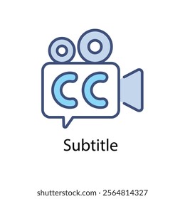 Subtitle Vector icon stock illustration