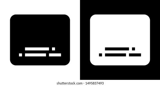 Subtitles. Glyph Icon in White and Black Version.