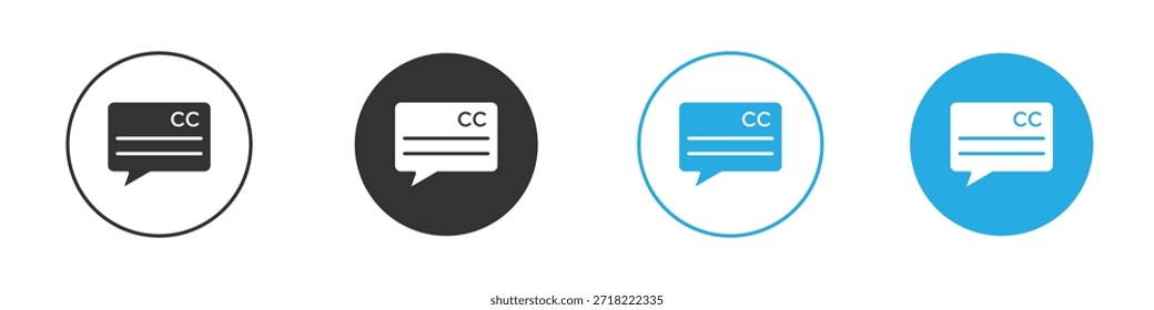 Subtitles icon for app and web design. Simple element illustration.