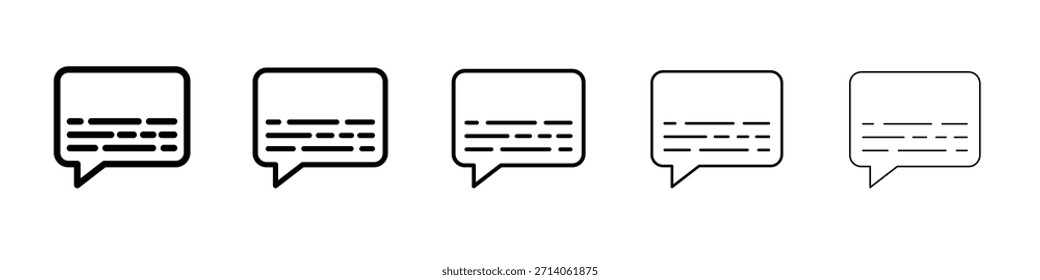 Diseño de iconos de subtítulos, logotipo, App, interfaz de usuario. Ilustración vectorial, EPS