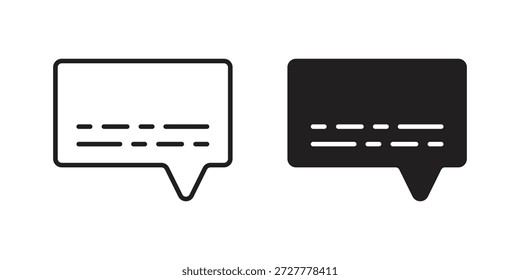 Icono de subtítulos y colección de trazo plano para ui ux trabajo.