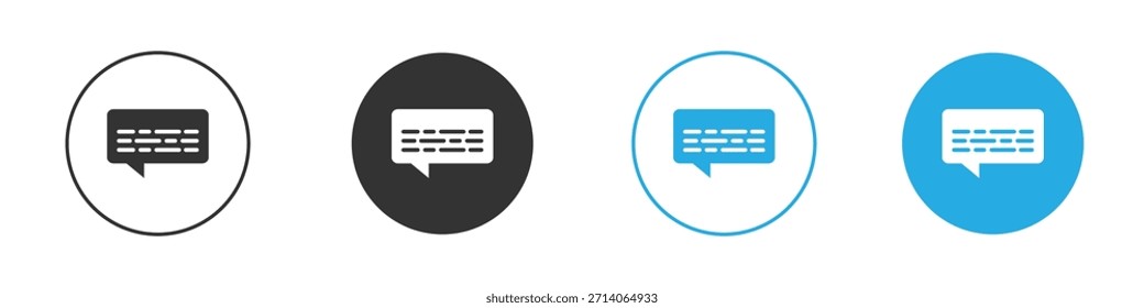 Icono de subtítulos. Plantilla de diseño de iconos gráficos