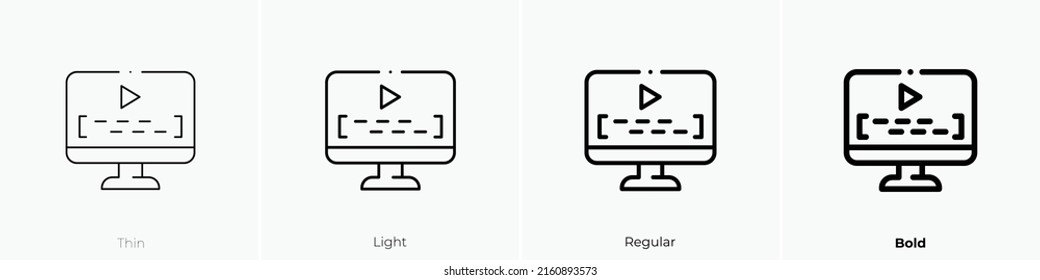 subtitles icon  Linear style sign isolated white background  Vector illustration 