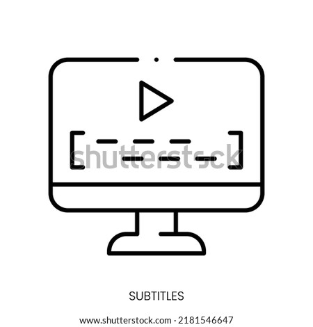 subtitles icon. Linear style sign isolated on white background. Vector illustration