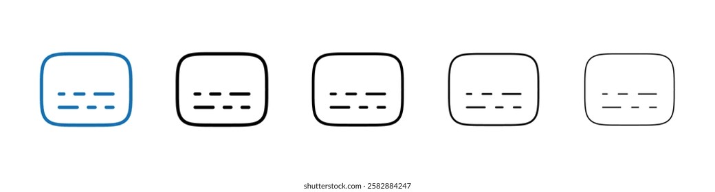 Subtitles icon Outline vector logo for web ui