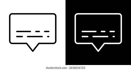 Subtitles icon shape graphic simple plain clipart symbol. thin line outline art