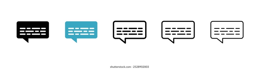 Subtitles icon vector illustration set