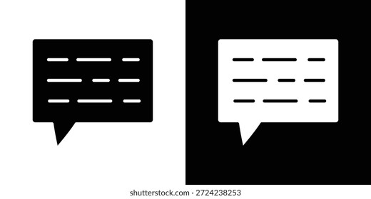 Concepto de Vector plano de iconos de subtítulos. Ilustraciones en blanco y negro