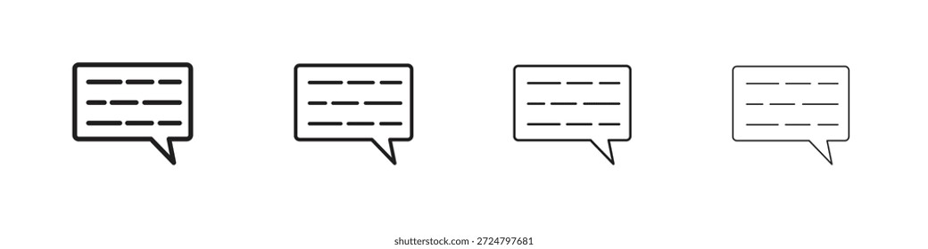 Iconos de subtítulos línea colección de Vector. Icono de Vector perfecto de píxeles