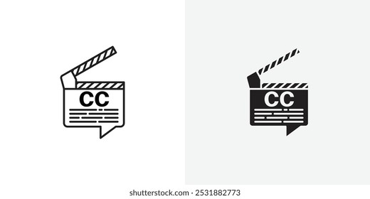 Conjunto de iconos de vectores de subtítulos. Ilustrador de Vector de stock. EPS 10