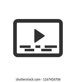 subtitles in video. monochrome icon