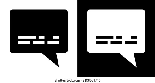 Subtitles.Glyph Icon in White and Black Version.