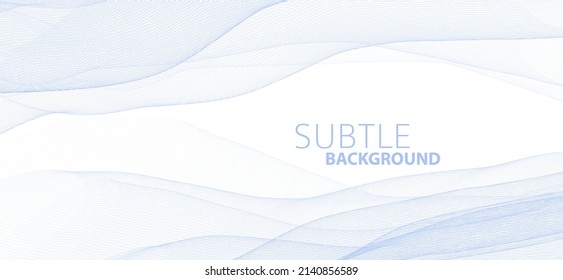 Subtle abstract background with light blue thin wavy lines. Minimal vector graphic pattern