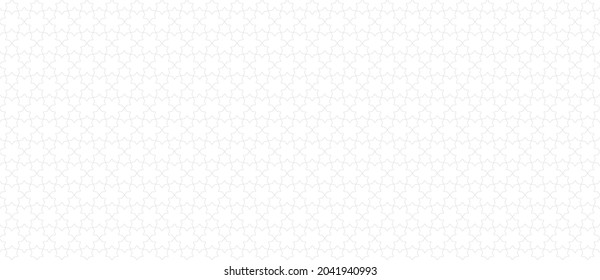 Subtle abstract geometric seamless pattern. Delicate vector lines texture, elegant lattice, mesh, weave, floral shapes, stars. Traditional oriental background. Modern ornament. Wide repeat design