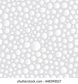 Subtle Abstract Monochrome White 3D Bubbles Seamless Background Pattern. Vector Illustration. Pattern Swatch. White Texture