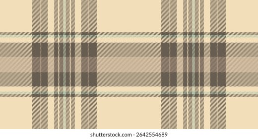 Subtle beige and brown plaid pattern. Perfect for textile design, fashion, websites, or as a background.  Evokes feelings of warmth, comfort, and classic style.